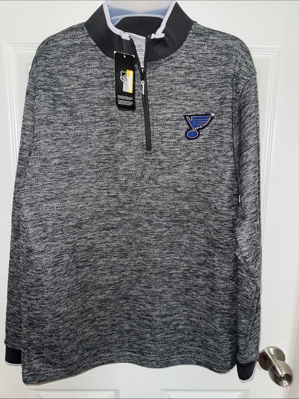 NHL St. Louis Blues Gray Black Quarter-Zip Pullover